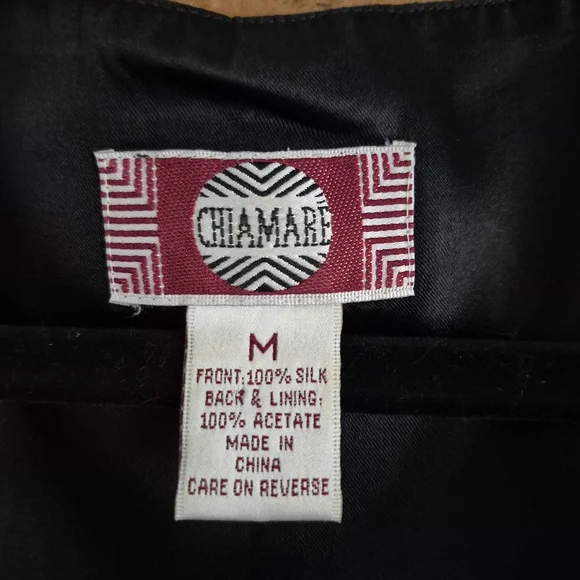 VTG 90s Chiamare Silk Paisley Print Vest Mens M Button Front Adjustable Tie Back - Picture 2 of 7